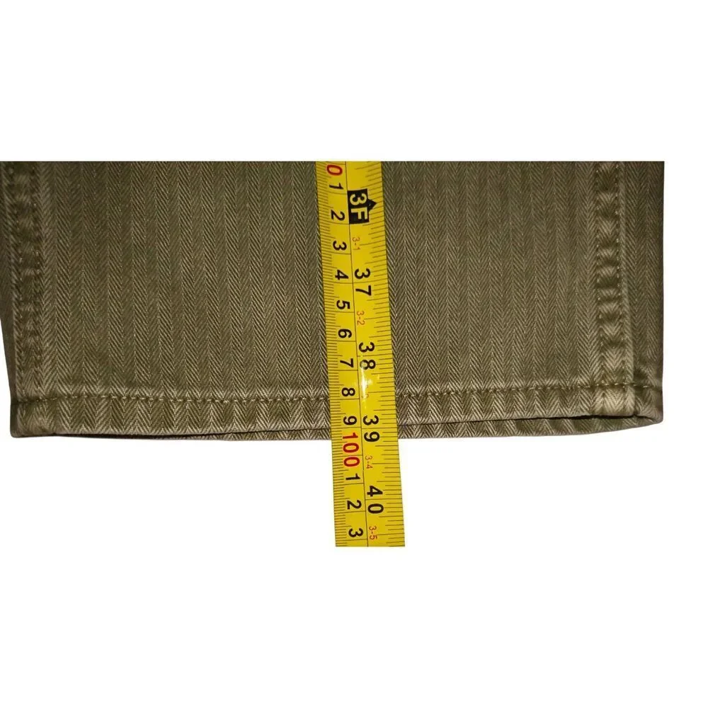 Y2K Old Navy Men's 32 x 30 90's Loose Green herringbone front porkchop pockets b